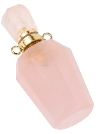 FIXOSHEE Aromatherapy Essential Oil Diffuser Bottle Pendant Pink Jade Fragrance Release Necklace for Women and Men Stylish Portable Storage Vial for Home and Personal Use