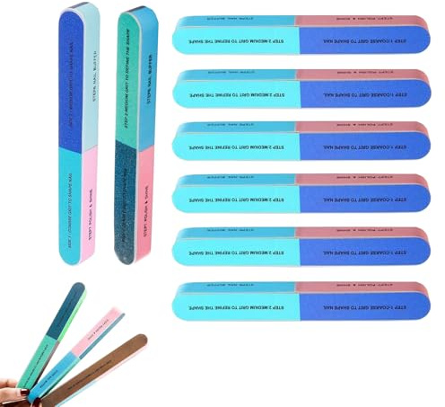 7 Sided Graded Nail Buffer Blocks 8Pcs, Different Grit Nail File for Acrylic/Gel/Natural Nails, Salon Home Manicure Pedicure & Pet Nail Care Gift