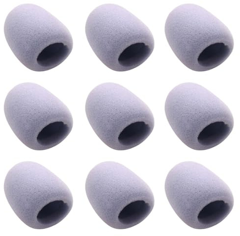 Beaupretty Set 9 Pezzi Copertura per Microfono in EVA Grigia Coprifiltro Antivento Elasticizzato per Microfoni Portatili Protezione Anti-Rumore per Ktv Karaoke Attività All’Aperto e