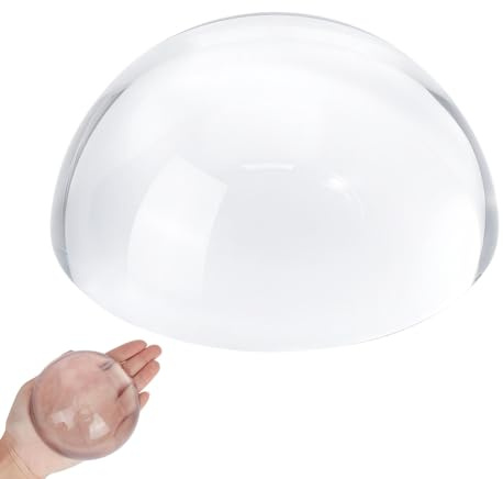 PH PandaHall Crystal Dome, 3.9x1.8 Paperweight Magnifying Dome | Clear Magnifying Lens Crystal Ball Magnifyings Reading Half Dome for Reading Blueprints Maps Newspapers Office Desk Home