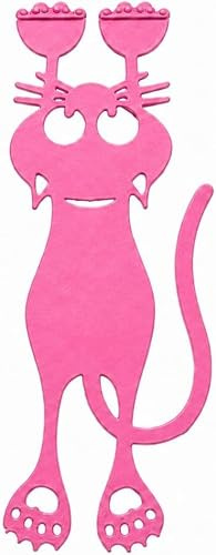 Segnalibro a Forma di Gatto, Segnapagina Originale per Libri, Idea Regalo per Amanti dei Gatti e della Lettura (Rosa)