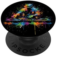 DJ Rave EDM Music Festival DJ y Tocadiscos Pintura Splash Art PopSockets PopGrip Adhesivo