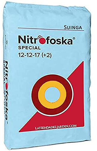 Suinga 25 Kg Abono Especial Nitrofoska de 12 + 12 + 17 + 2 + Mg + S + B + Zn | Recomendado tras la Poda para Árboles en Edad de Crecimiento | Abono Ideal para Cítricos y Jardín