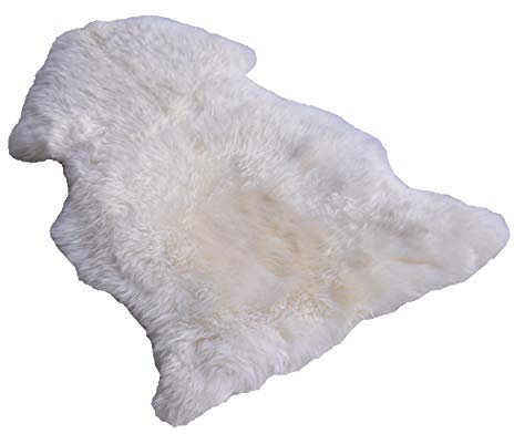 Naturasan Piel de cordero/oveja curtida ecológicamente, color blanco (110-120 cm con costuras)