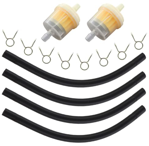 MCHNIC 2x Benzinfilter 6mm Schlauch und Schlachklemmen für Rasenmäher Rasentraktor Mini- & Pocketbike, Moped & Mokick, Offroad Motorrad, Roller, Straßenmotorrad, Trike usw.