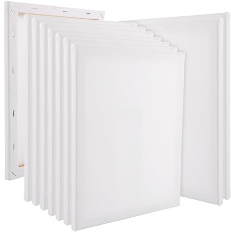 ZOFUN 10er-Set Keilrahmen Leinwand zum Bemalen, Leinwand 24x30cm Leinwände zum bemalen, Künstler Keilrahmen Set, Leinwand groß, Keilrahmen Klein, Leinwand zum Bemalen Klein, Leinwand Acryl