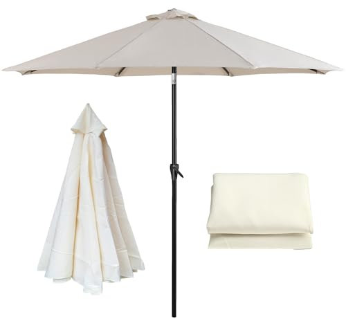 micblaco Parasol Replacement Canopy Cover for Garden Umbrella, Sun Protection Cloth for Patio, Yard and Beach