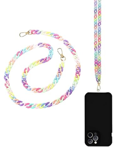 TOZBLEU collana porta cellulare,1pcs Colore Catena per Cellulare, Cordino per Cellulare da Collo, Cordino Cellulare,Tracolla per Cellulare,Adatta Alla Maggior Parte Degli Smartphone(120cm)