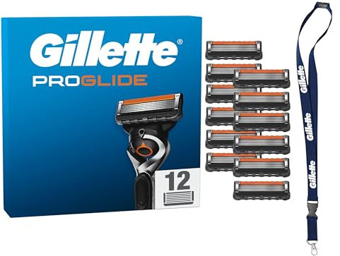 Gillette Proglide 12 Lametta Gillette Proglide Di Ricambio Per Rasoio Barba Manuale Con Doppia Lubrificazione E Lubrificazione EverGlide Una Profondità E Comfort Incredibili, Lama Barba Uomo