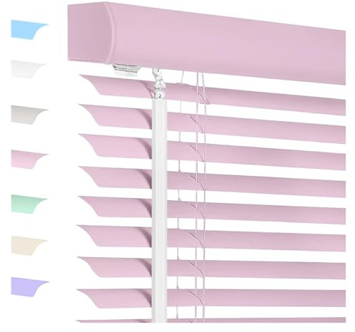 PQPQLI Tende Veneziana in Alluminio su Misura, Veneziane da Interno/Esterno per Finestre, 2.5cm Lamelle Privacy Orizzontali Oscurante Persiane, Installazione A Parete E A Soffitto(Pin,L60xA160cm)