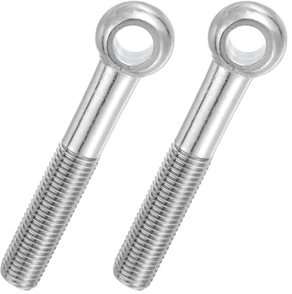 PATIKIL 2 Pz M20x120mm Bullone Ad Anello Oscillante Con Spalla, 304 Acciaio Inox Metrico Mezza Filettatura Foro A Occhio Di Pesce Bullone Di Sollevamento Per Collegamenti, Argento