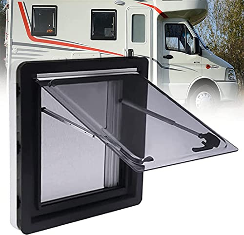 Fenêtre latérale à charnière pour camping-car et caravane avec toit ouvrant et moustiquaire – Fenêtre extérieure poussée 500 x 350 mm pour remorques