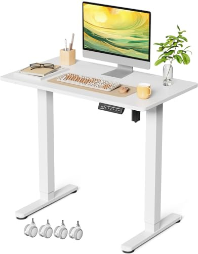 Gibbon Mounts 88x50cm Kleiner höhenverstellbarer Schreibtisch mit Rollen