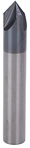 90° Chamfer End Mill, 3 Flute Tungsten Steel Milling Cutter Bit, CNC Polishing Carving Tool with One Piece Design for Aluminum Copper Engraving, Durable Chamfering Milling (D12*90°*75L)