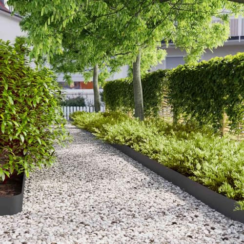 Genérico Bordes para césped 50 uds Acero Laminado frío Negro 15x103 cm,Bricolaje,Vallas de jardín,Ribetes y Bordes para jardín-860148