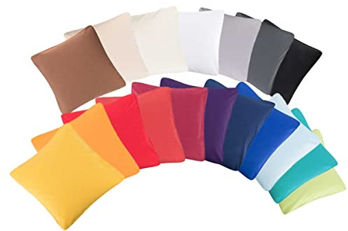 Moon Line-Green 2er Pack Kissenbezug - Kissenhülle ca. 40x60 cm - Jersey 160g/m² 100% Baumwolle (braun)