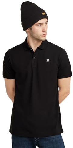 G-STAR RAW Herrar Dunda Slim Polo, Svart (Dk Black 5864-6484), XS