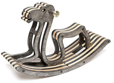 Sweety Toys 11216 Schaukelpferd Holz Kamel Karim Dunkelbraun- hochwertiges Designer Schaukelpferd