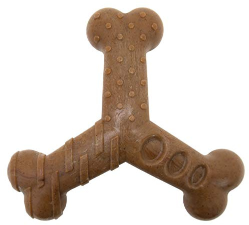 Chew King Bacon Lovin’ Wishbone, Nylon Bones, Textured Bacon Flavored Chew Toy