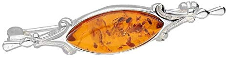 Broche en ambre de style contemporain/victorien pour femme – Argent sterling 925 – Choisissez parmi 5 styles différents, argent sterling, argent, métal, Ambre
