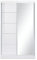 MOEBLO Kleiderschrank Schwebetürenschrank mit Spiegel 2-türig Schrank mit Einlegeböden und Kleiderstange Gaderobe Schiebtüren BxHxT 120x200x61 NOAH05 (Weiß)