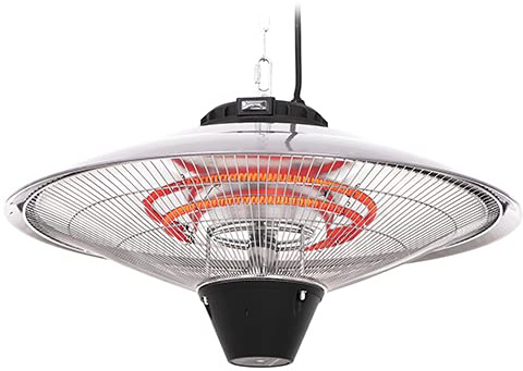 Gerlach GL 7735 Calefactor de Techo para Terraza Exterior, Estufa Eléctrica, Mando a Distancia, Temporizador, Elemento Calefactor de fibras de Carbono, IP24, 3 Niveles Potencia 900W / 1200 / 2100W