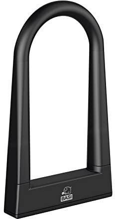 BASI | Bügelschloss aus Stahl | Bügelhöhe 214mm | Bügelstärke 13 mm | U Fahrradschloss mit Rundbügel | Schloss für Fahrrad, E-Bike, Motorrad | Diebstahlschutz hohe Sicherheit | 2 Schlüssel