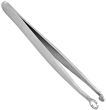 Loekrdos Nose Hair Tweezers Universal Nose Hair Trimming Tweezers Stainless Steel Round Tip Tweezer for Trimming and Grooming for Facial Nasal Eyebrow Hair Ingrown Hair