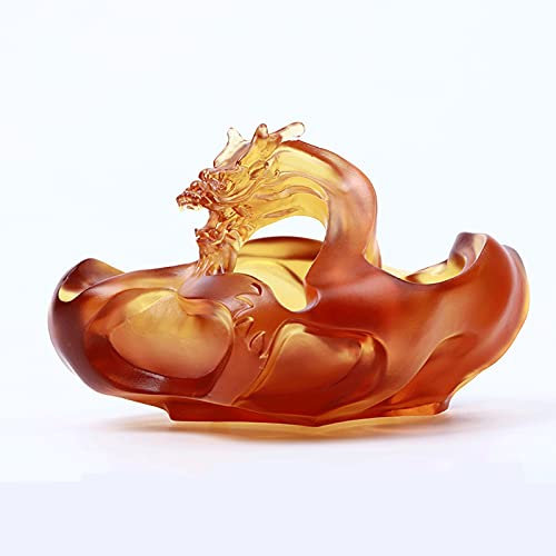 Aschenhalter Kreativer Glas-Aschenbecher, cooler Kristall-Aschenbecher for Zuhause, Büro, Wohnzimmer, Schreibtisch-Aschenbecher, 14,5 cm großer Aschenbecher Zigaretten-Aschenbecher (Color : Amber)