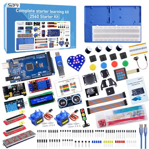 GeeekPi Mega 2560 Ultimate Starter Kit, Compatible with Arduino IDE, Complete Electronics Project Kit with Tutorial, Include Mega 2560 Microcontroller Board and Many Electronic Accessories