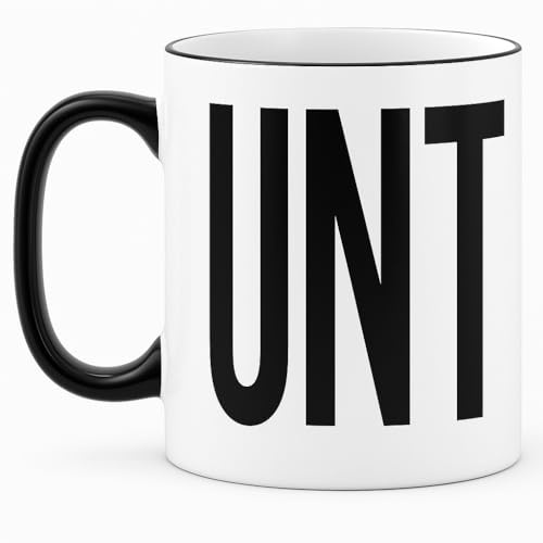 VIROSA Funny Sarcastic Mug for Men & Women - C*NT Novelty Coffee Mug, Crude Humour Gift for Friends & Colleagues- 11oz C UNT Black Ceramic Cup, Dishwasher Safe- Perfect Gag Gift for Birthday or Office