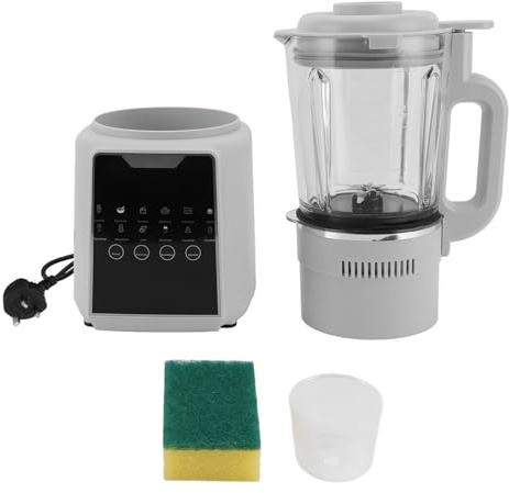 Electric Bean and Nut Milk Machine Soy Milk Blender, Low Noise 1200W 1650ml Capacity, Multifunctional Nut Milk Maker for Soy Milk, Rice Paste, Porridge, Steaming (GB Plug)