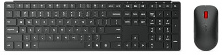 Lenovo Wireless Multi-Mode Pro Combo Tastiera + Mouse 6000 - Italia, set tastiera silenziosa 3-zone + mouse ambidestro, Bluetooth 5.3 e 2.4GHz con ricevitore USB, DPI fino a 4000, AES-128