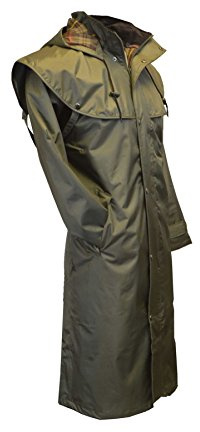 WALKER AND HAWKES - unisex utomhus country midland cape med avtagbar huva, Olivgrön, XS