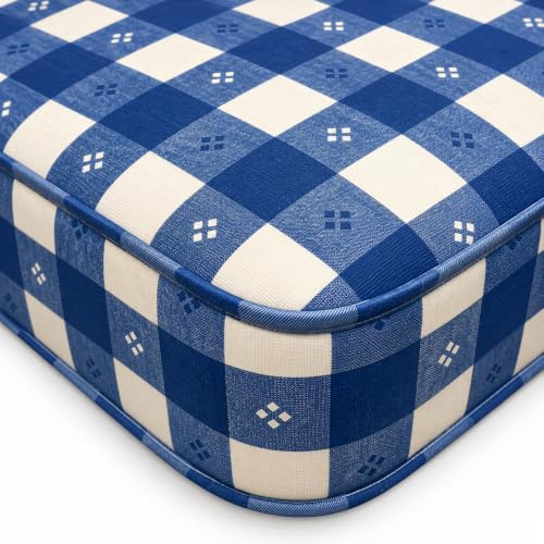 eXtreme comfort ltd Blue Check Small Single Mattress | Foam Free, Bonnel Spring, Dual Sided, Durable Design. 2ft6 x 6ft3 (75 x 190 x 15cm)