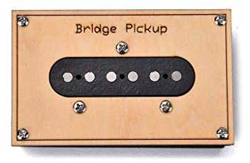 Alnicov Gitarren Pickup Alnico V Single Coil Bridge Position Mit Holzkiste, Federn Und Befestigungsschrauben Für E-Gitarren - Schwarz (Exzellente Sounds)