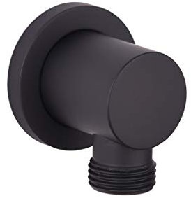 Keenware KSA-186 Lunar Luna Brass Shower Round Wall Elbow Outlet, Black