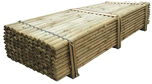 Ferritalia MEZZIPALI PINI IMPREGNATI in Autoclave per RECINZIONI E STACCIONATE E Altri Usi (10 Centimetri, 3 Metri)