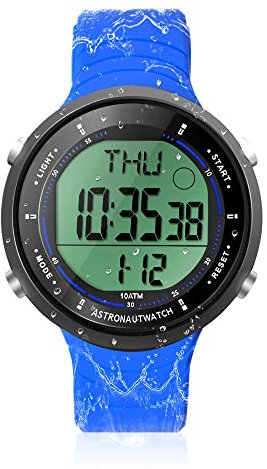 10 ATM 100m Wasserdicht Digitale Sportuhr zum Schwimmen und Tauchen, mit den Funktionen Chronograph, Stoppuhr, Timer, Countdown, Kalender, Duale Zeitzone, Wecker, 12oder 24 Stunden Format Umschaltbar