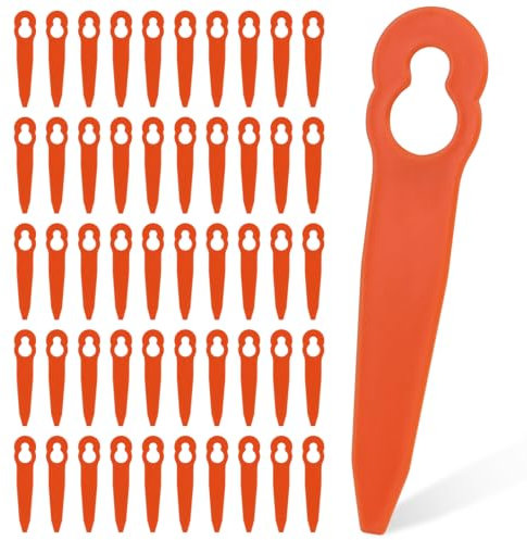 LustLocke 50 Pcs Lame Coupe Bordure, Couteaux en Plastique Coupe Bordure pour Jardin Pelouse, Lame Rotofil Compatible avec Stihl PolyCut 2-2 Polycut 3-2 Rasentrimmer FSA 45, FSA 57, FSE 52