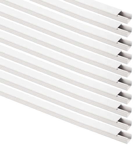 20 metri Canalina passacavi 50x20mm, 10 barre da 2 mt, bianco, mini canala, minicanalina, condotto passacavi, in plastica PVC, per cavi, fili elettrici, fissaggio a parete, coperchio frontale