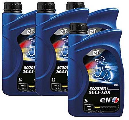 Elf scooter 2 Self-Mix Expert 2T olio motore miscela motorini scooter 2 Tempi 4x1lt.