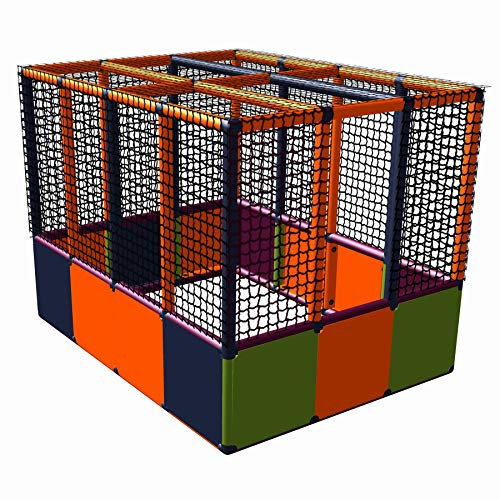 move and stic 6529 Lucy Bällebad Ballcenter Bällepoo Kugelbad Baby l Bälle Bad Ballbad für Kinder ohne Bälle titangrau-apfelgrün-orange