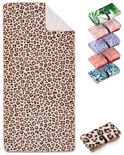 Fit-Flip Serviette de Plage Microfibre Grande - Fine et légère - à séchage Rapide – Drap de Piscine XXL - Serviettes Anti-Sable 100% recyclée – Leo – 160cm x 90cm