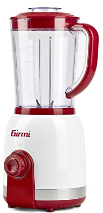Girmi FR27 Frullatore, 350 Watt, 1 Litro, 6 Lame, Bianco/Rosso
