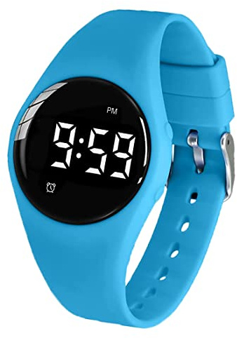 e-vibra Montre réveil vibrante, montre d'entraînement aux toilettes résistante à l'eau, montre médicale rechargeable avec minuteur et 15 alarmes quotidiennes, bleu, Moderne