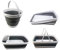 SAMMART Combo Zusammenklappbares Spülset, Eimer, Abtropfgestell, Geschirrwanne und Wäschekorb mit Griff – platzsparend, Camping-Set (Gray/Stahl Grau/Grau(4er-Set))