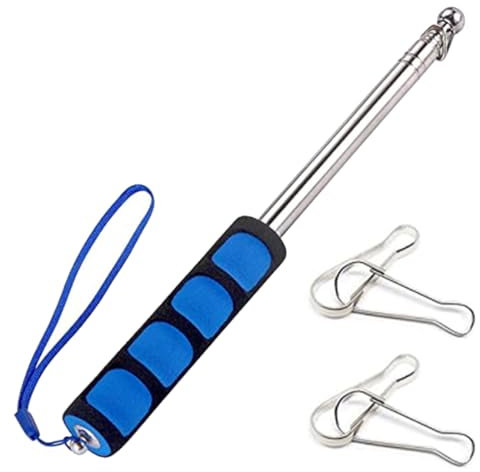 XOUDKE 1PCS Astas Bandera Telescópicas, 2m Astas y Piezas pertiga telescopica, Mastil Bandera Exterior Inoxidable Extensible Plegable Asta, Palo telescopico de Bandera para Guía de Viaje Banner