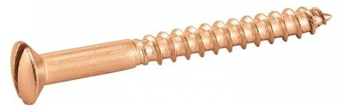 ACTON Vis à bois tête fraisée bombée fendue - Laiton 4x20 mm - Boîte de 100 - Vis, pointes, boulons