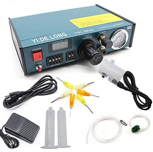 Kaichenyt Kleber Dispenser Controller, Digitaler Bildschirm Auto Glue Dropper Liquid Lotpaste Controller 16 Arten Art der Ausgabe Mindestabgabe 0.0001 ml